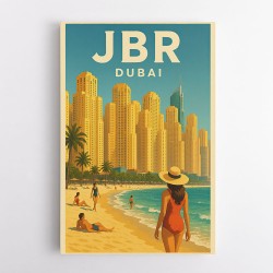 JBR Dubai Travel Poster 2 Wall Art