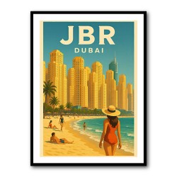 JBR Dubai Travel Poster 2 Wall Art