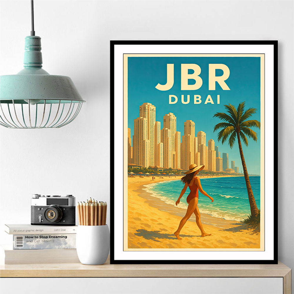 JBR Dubai Travel Poster Wall Art