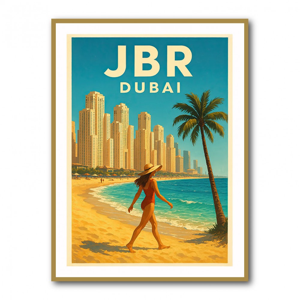 JBR Dubai Travel Poster Wall Art