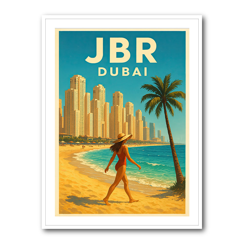 JBR Dubai Travel Poster Wall Art