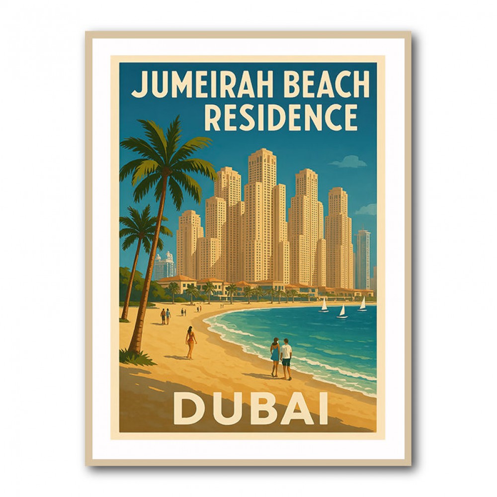 Jumeriah Beach Residence Travel Poster 1 Wall Art