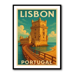Lisbon Belém Tower Lisbon Travel Poster Wall Art