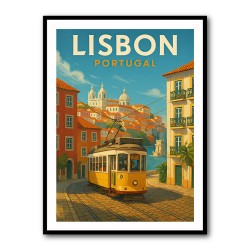 Lisbon Travel Poster 1 Wall Art
