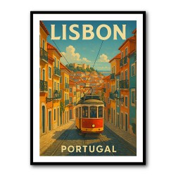 Lisbon Travel Poster Wall Art