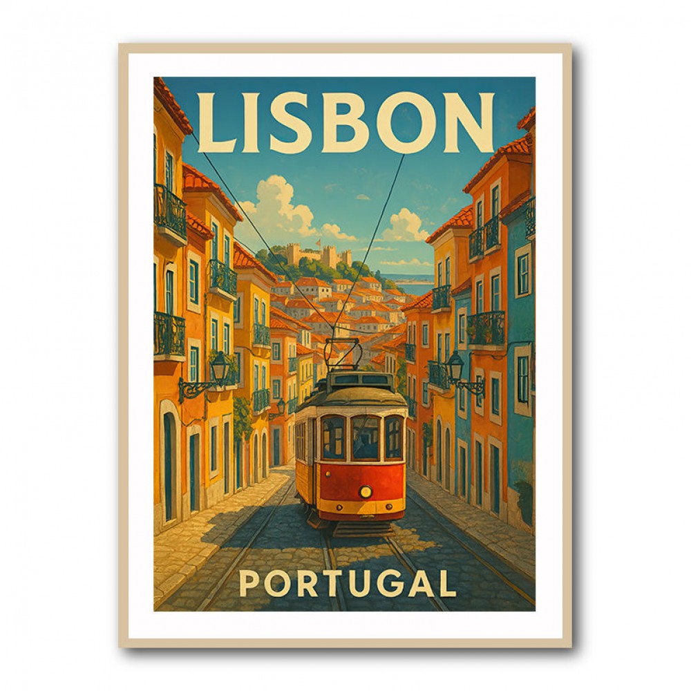 Lisbon Travel Poster Wall Art