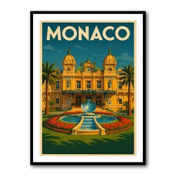 Monaco Casino Travel Poster 1 Wall Art