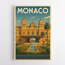 Monaco Casino Travel Poster Wall Art