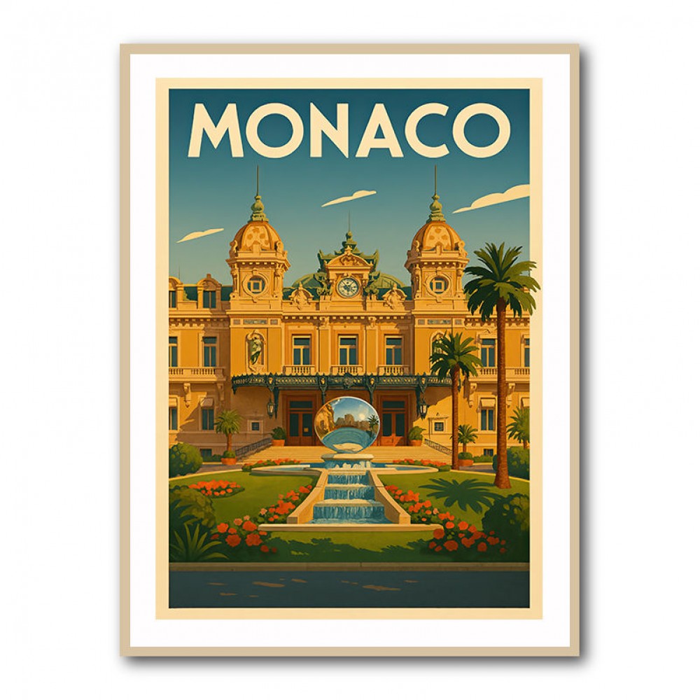 Monaco Casino Travel Poster Wall Art Monaco Casino Travel Poster Wall Art