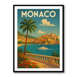 Monaco Travel Poster Wall Art