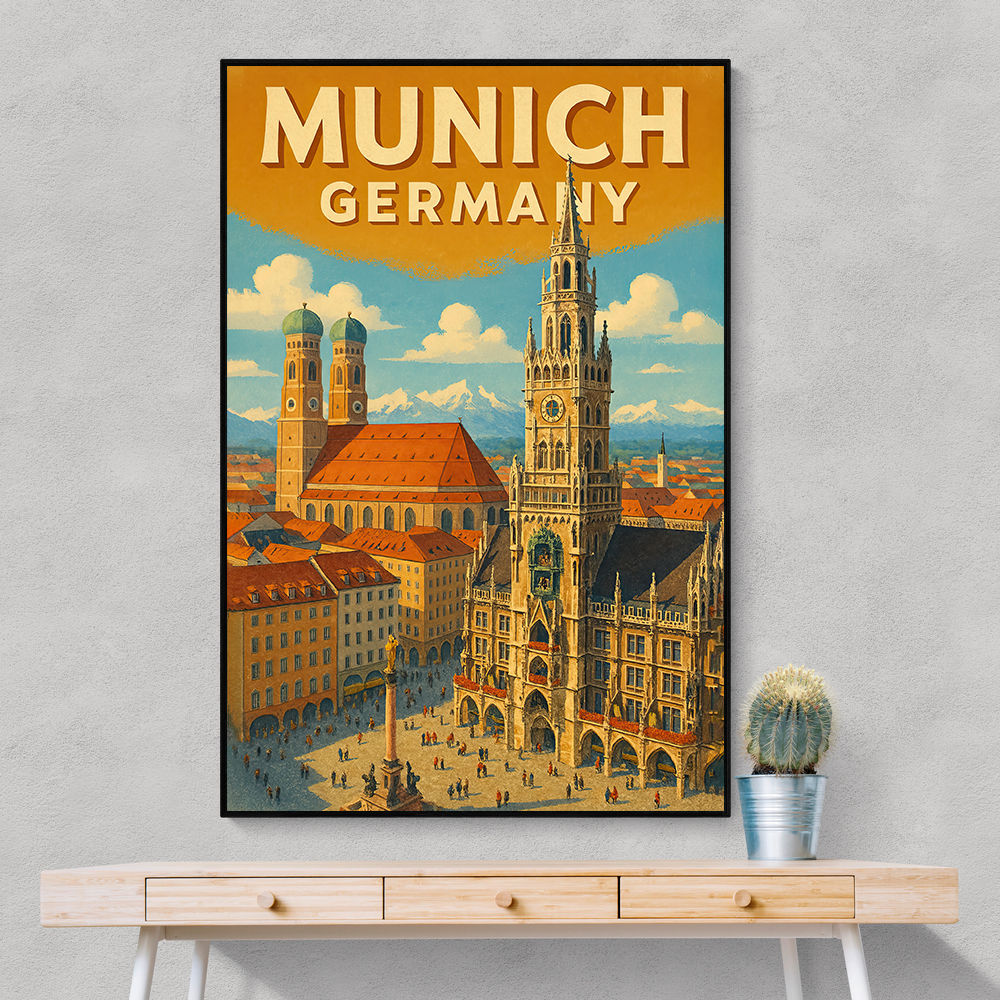 Munich Germany Travel Poster Wall Art Munich Germany Travel Poster Wall Art