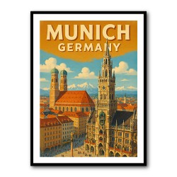 Munich Germany Travel Poster Wall Art