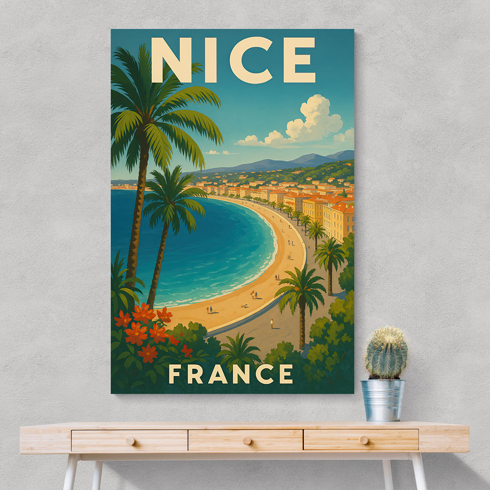 Nice France Travel Poster Wall Art