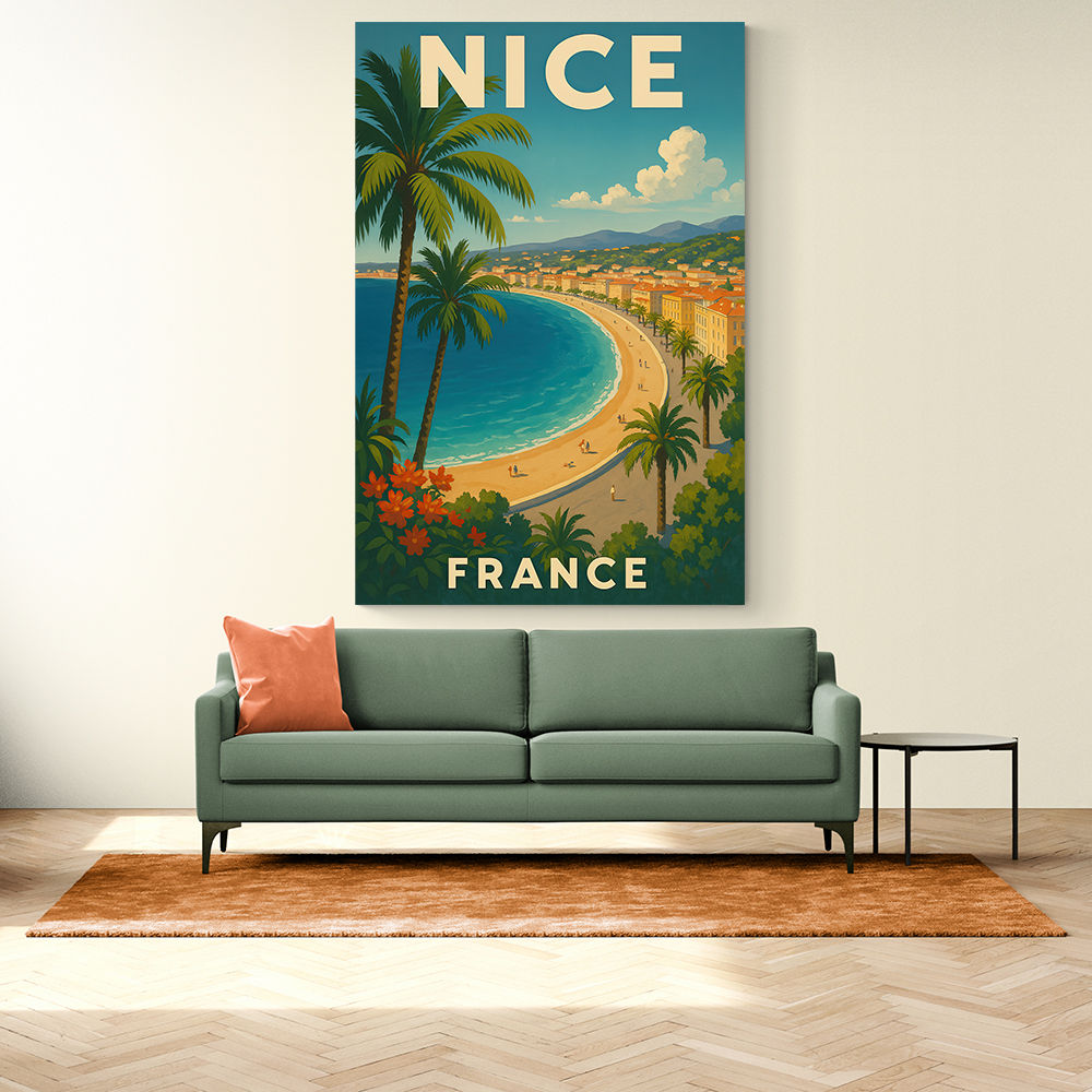 Nice France Travel Poster Wall Art