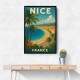 Nice France Travel Poster Wall Art