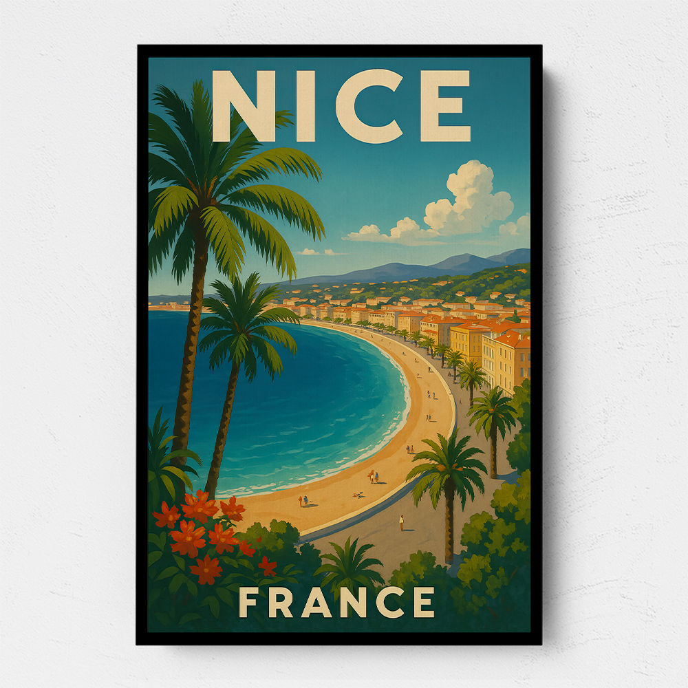 Nice France Travel Poster Wall Art
