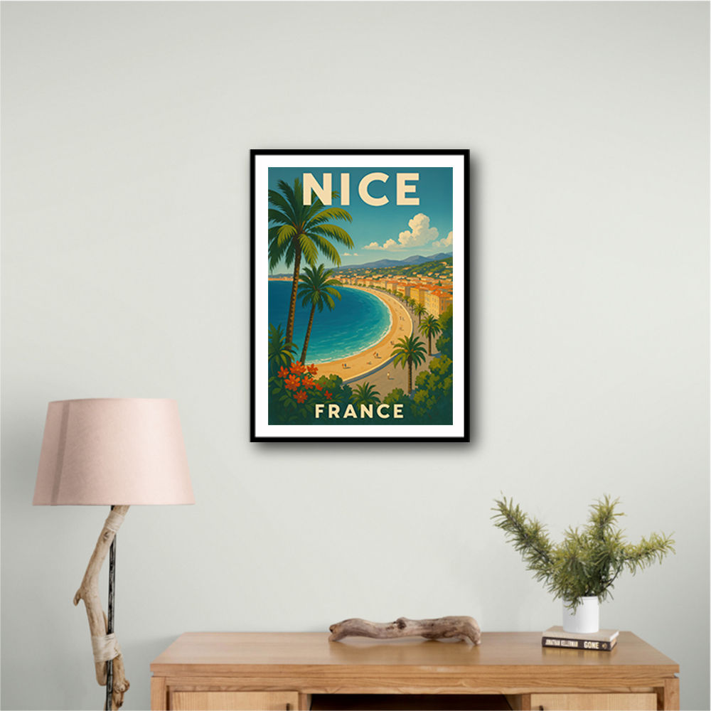 Nice France Travel Poster Wall Art