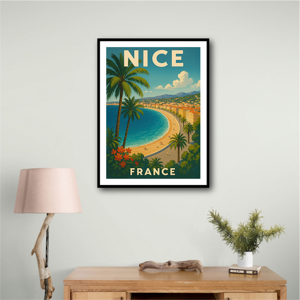 Nice France Travel Poster Wall Art