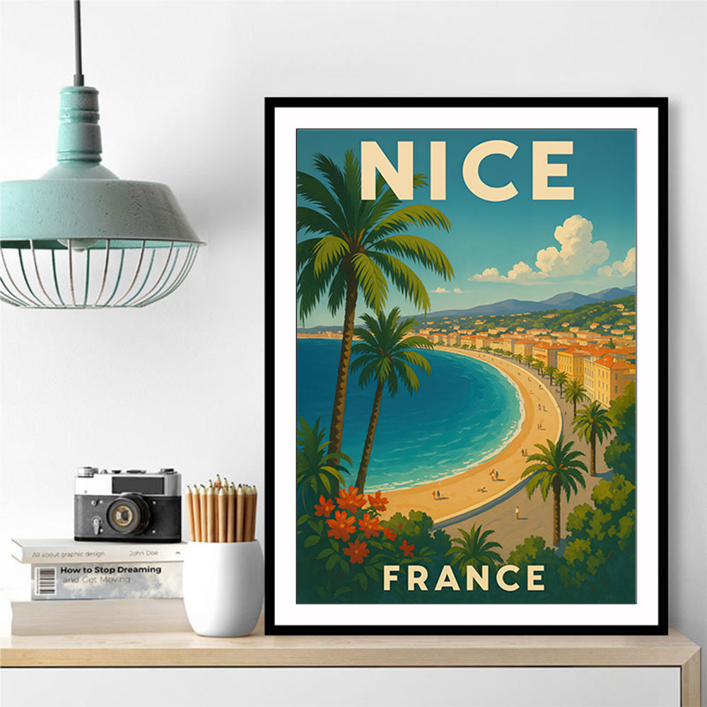 Nice France Travel Poster Wall Art