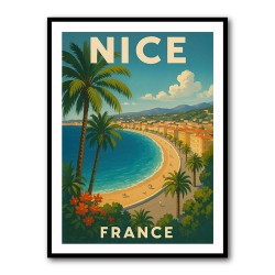 Nice France Travel Poster Wall Art