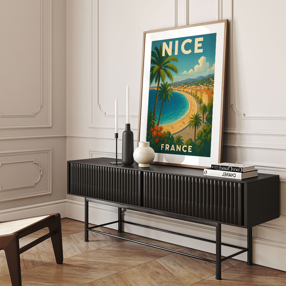 Nice France Travel Poster Wall Art