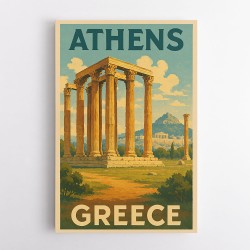 Olympian Zeus Greece Travel Poster 1 Wall Art