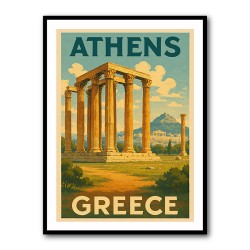 Olympian Zeus Greece Travel Poster 1 Wall Art