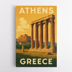 Olympian Zeus Greece Travel Poster Wall Art