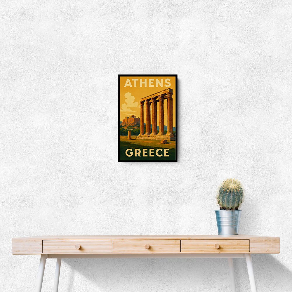 Olympian Zeus Greece Travel Poster Wall Art Olympian Zeus Greece Travel Poster Wall Art