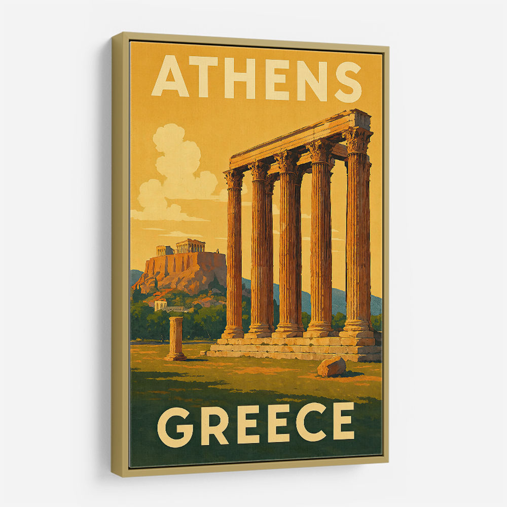 Olympian Zeus Greece Travel Poster Wall Art Olympian Zeus Greece Travel Poster Wall Art