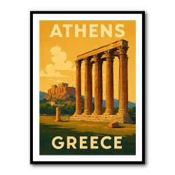 Olympian Zeus Greece Travel Poster Wall Art