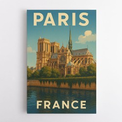 Paris Notre-Dame Cathedral Travel Poster 1 Wall Art