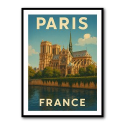 Paris Notre-Dame Cathedral Travel Poster 1 Wall Art