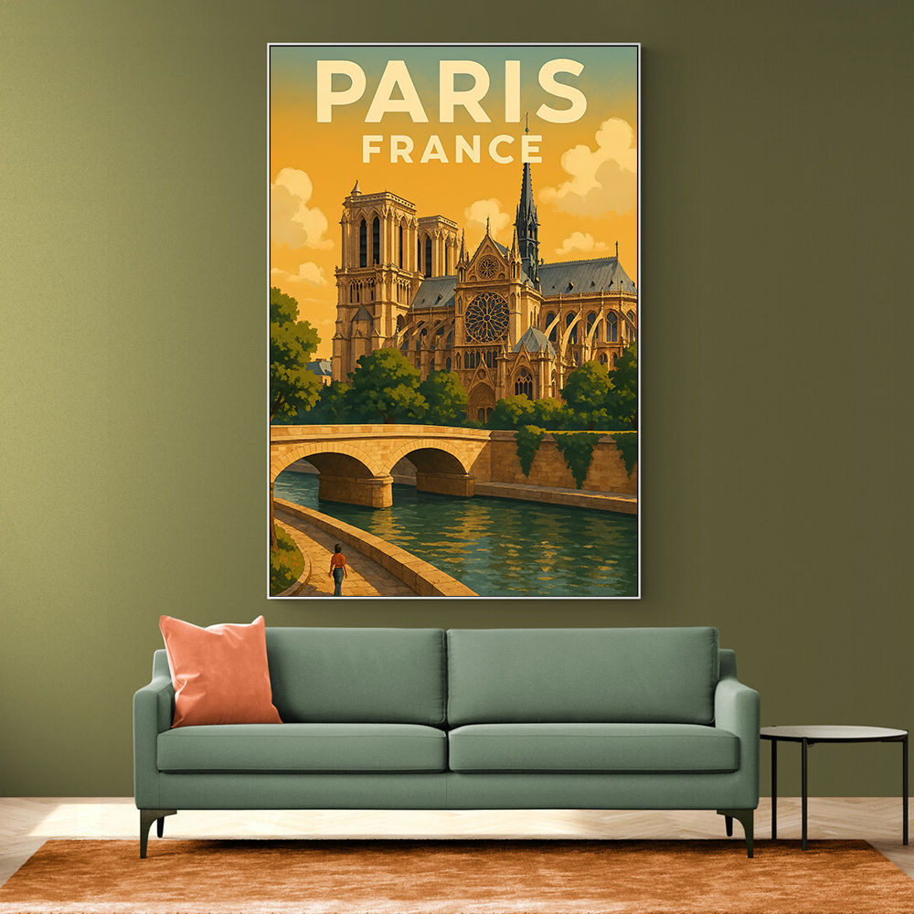 Paris Notre-Dame Cathedral Travel Poster Wall Art Paris Notre-Dame Cathedral Travel Poster Wall Art