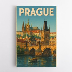 Prague Travel Poster 2 Wall Art