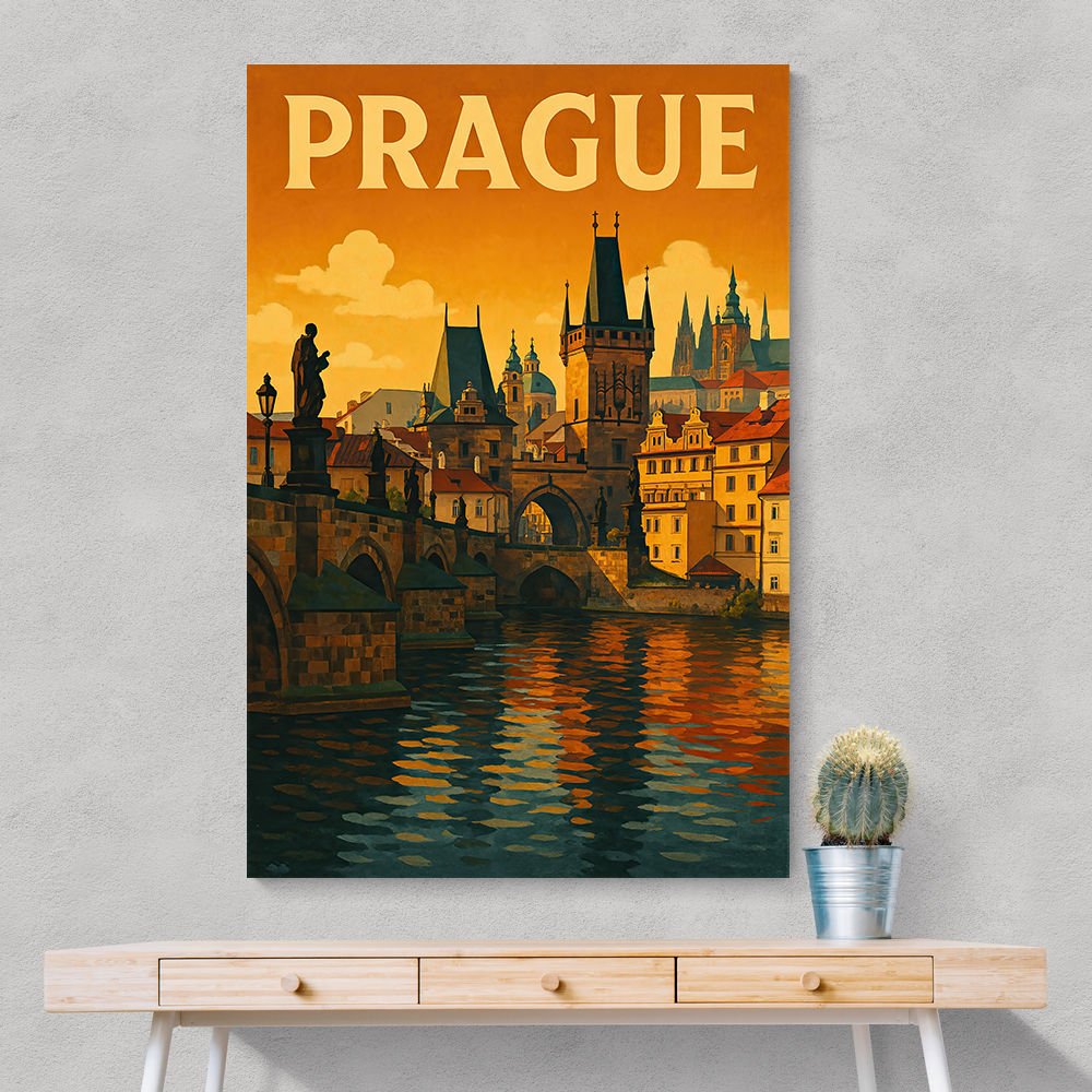 Prague Travel Poster Wall Art Prague Travel Poster Wall Art