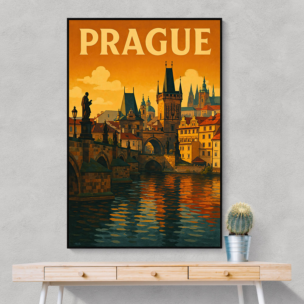 Prague Travel Poster Wall Art Prague Travel Poster Wall Art