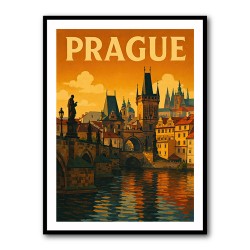 Prague Travel Poster Wall Art