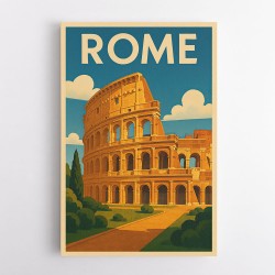 Rome Colosseum Travel Poster Wall Art