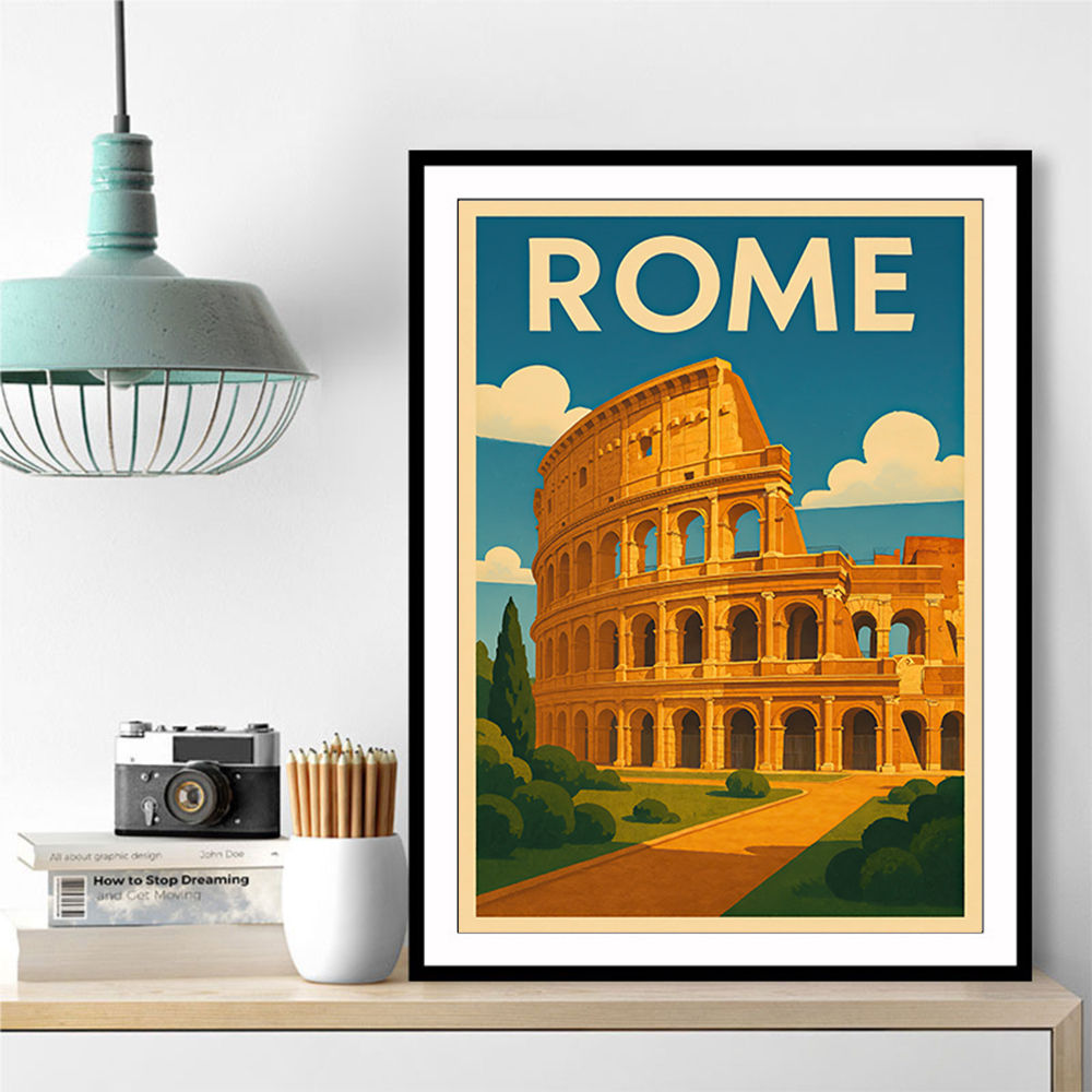 Rome Colosseum Travel Poster Wall Art Rome Colosseum Travel Poster Wall Art
