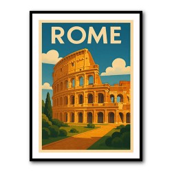 Rome Colosseum Travel Poster Wall Art
