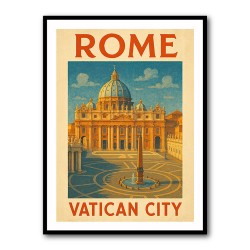 Rome Vatican City Travel Poster Wall Art