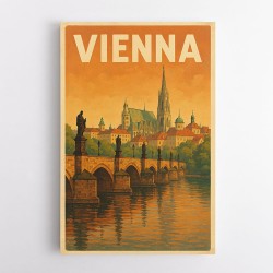Vienna Charles Bridge Travel Poster 2 Wall Art