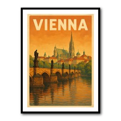 Vienna Charles Bridge Travel Poster 2 Wall Art