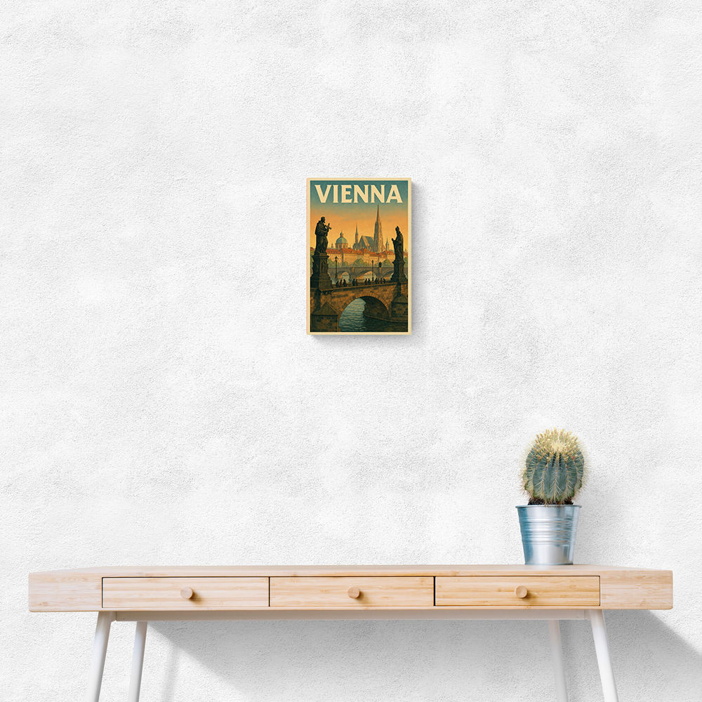 Vienna Charles Bridge Travel Poster Wall Art Vienna Charles Bridge Travel Poster Wall Art