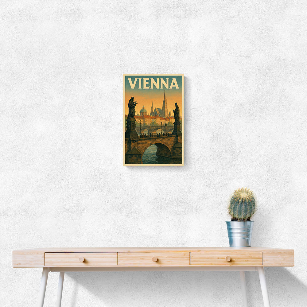 Vienna Charles Bridge Travel Poster Wall Art Vienna Charles Bridge Travel Poster Wall Art