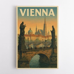 Vienna Charles Bridge Travel Poster Wall Art