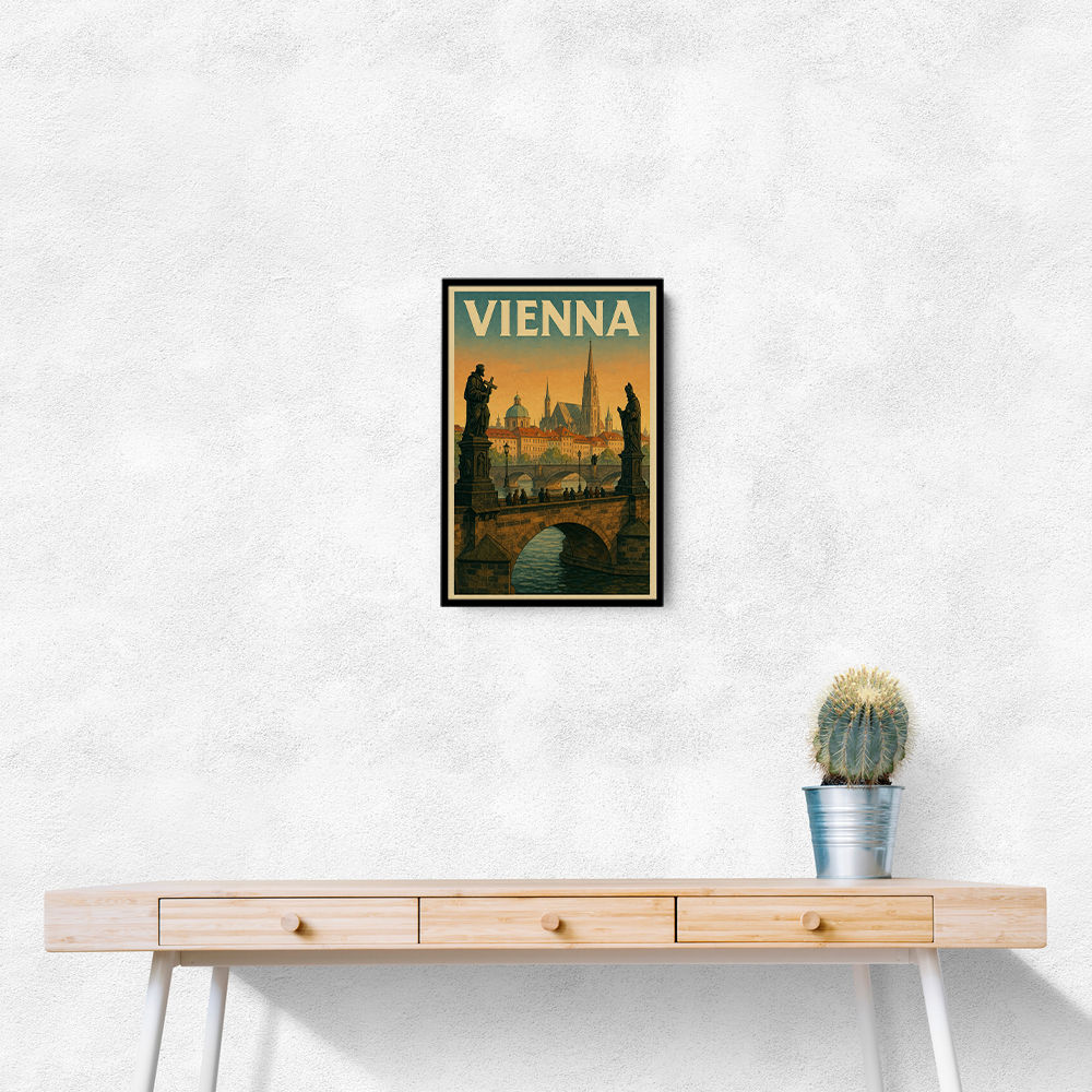 Vienna Charles Bridge Travel Poster Wall Art Vienna Charles Bridge Travel Poster Wall Art