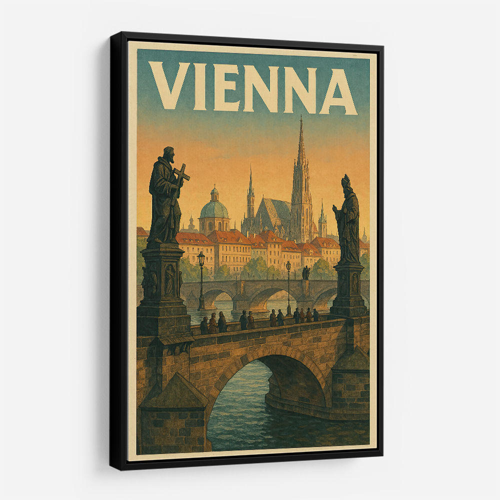 Vienna Charles Bridge Travel Poster Wall Art Vienna Charles Bridge Travel Poster Wall Art