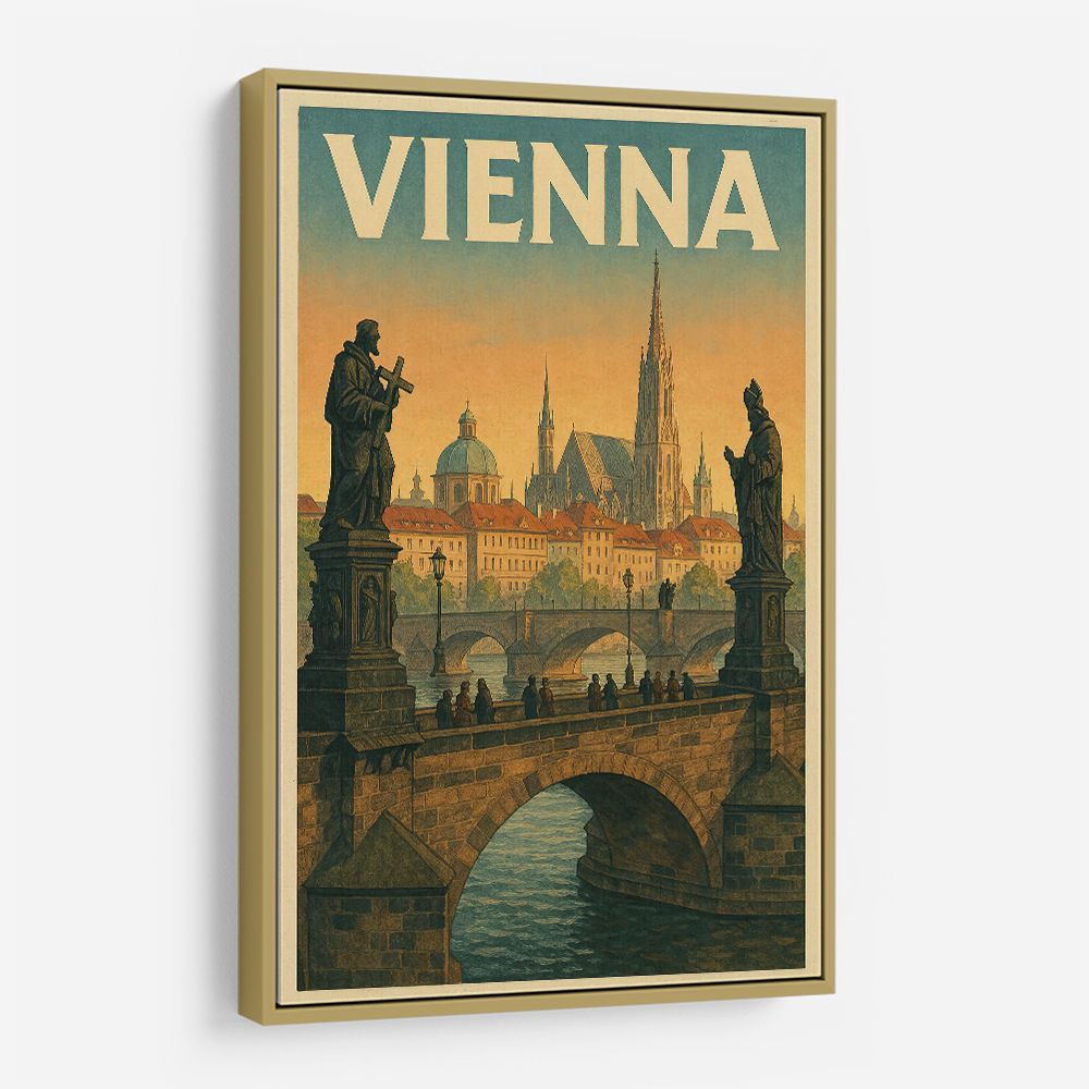 Vienna Charles Bridge Travel Poster Wall Art Vienna Charles Bridge Travel Poster Wall Art